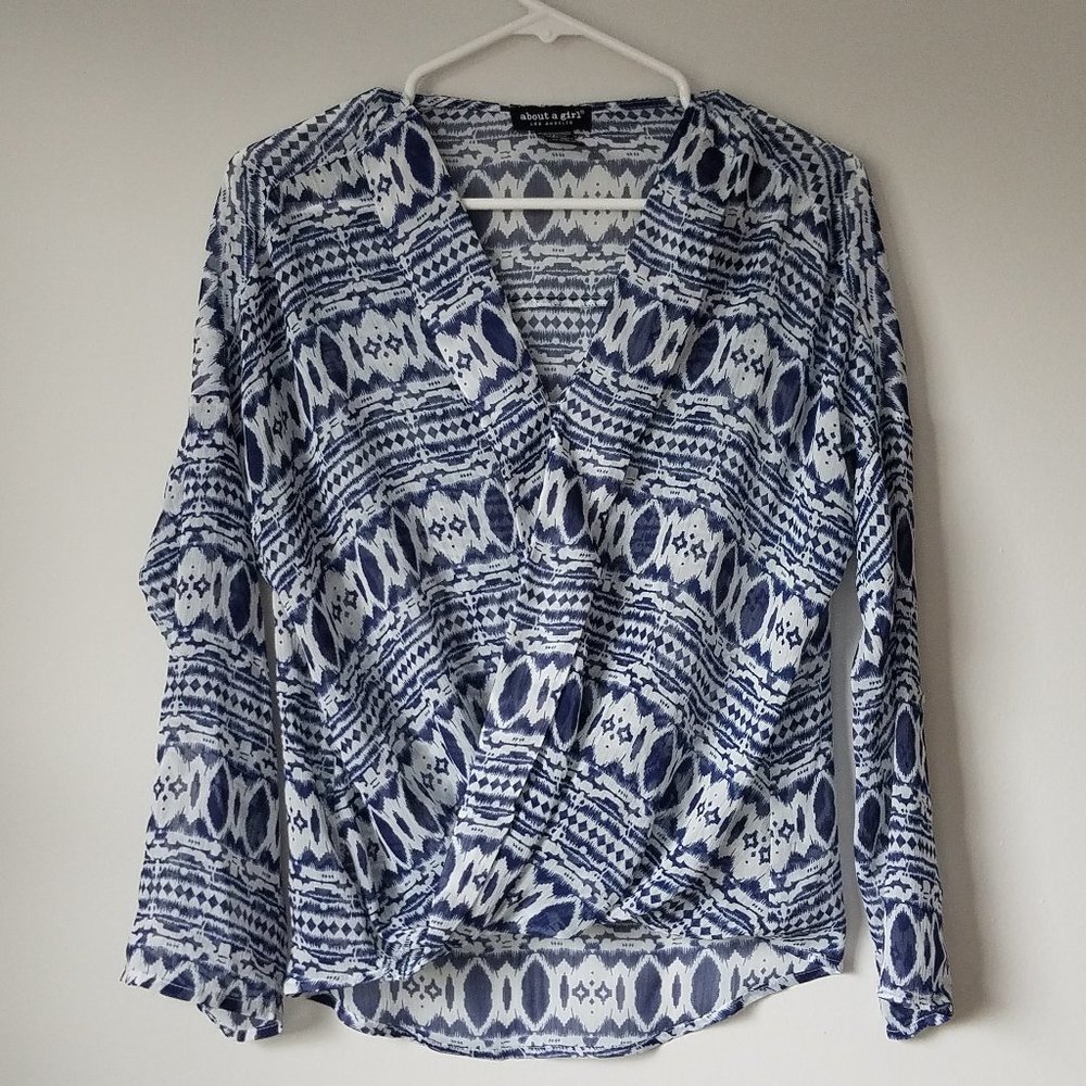 Wrap Cross Front Blouse Women's XS